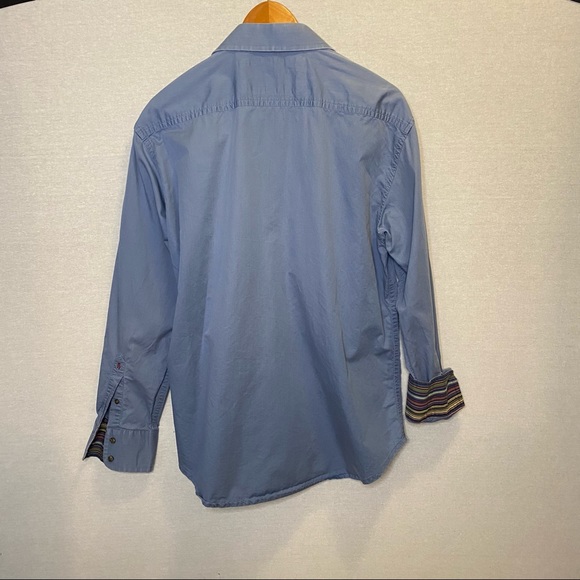 Robert Graham Men’s Dress Shirt Blue with
Contrast Cuffs Size XL - Picture 9 of 13